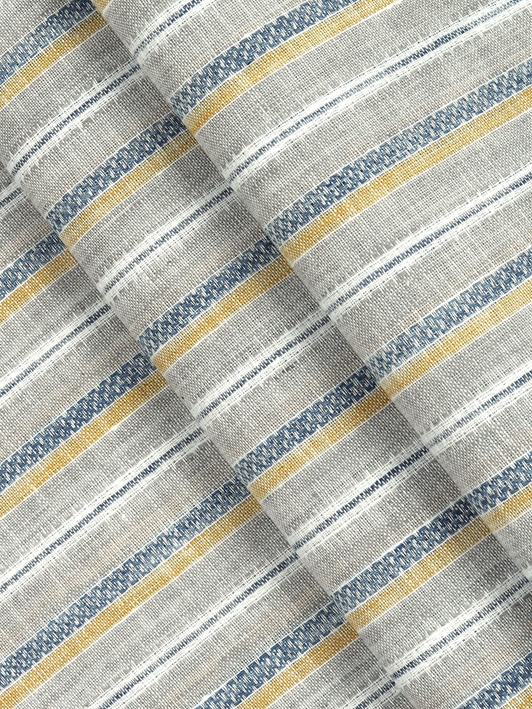 Cotton Blend Self Design Shirt Fabric Grey with Blue High Style - Image 2