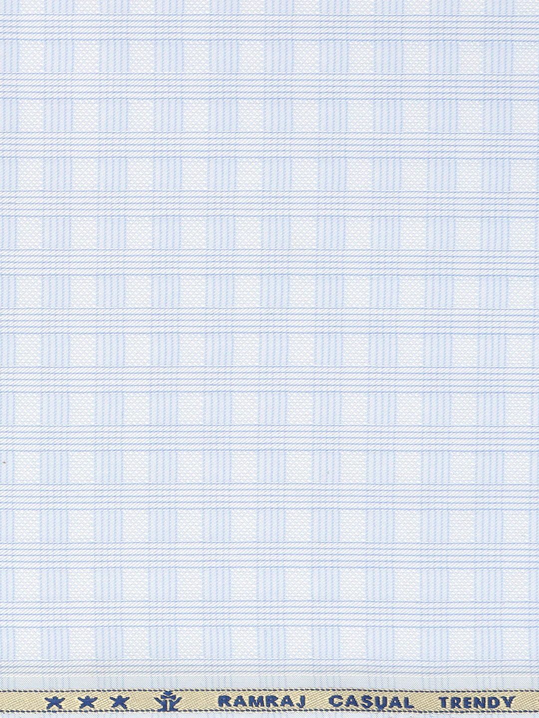 Cotton Blend Self Design Shirt Fabric Light Blue High Style - Image 3