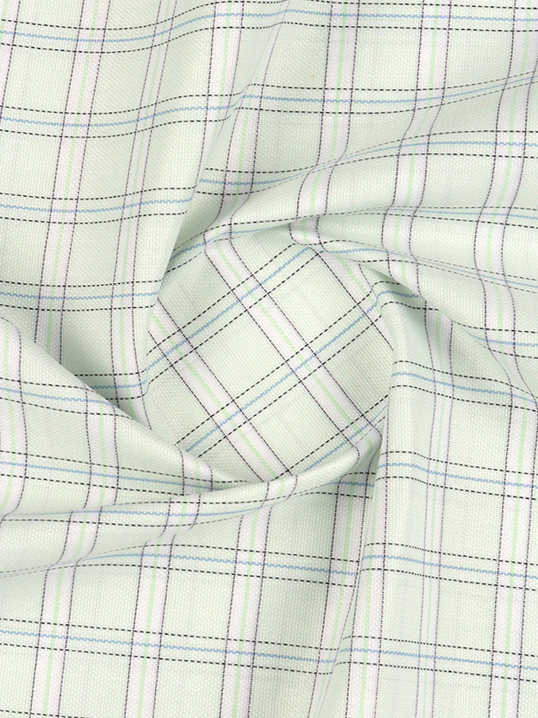Cotton Blend Self Design Shirt Fabric Light Green High Style