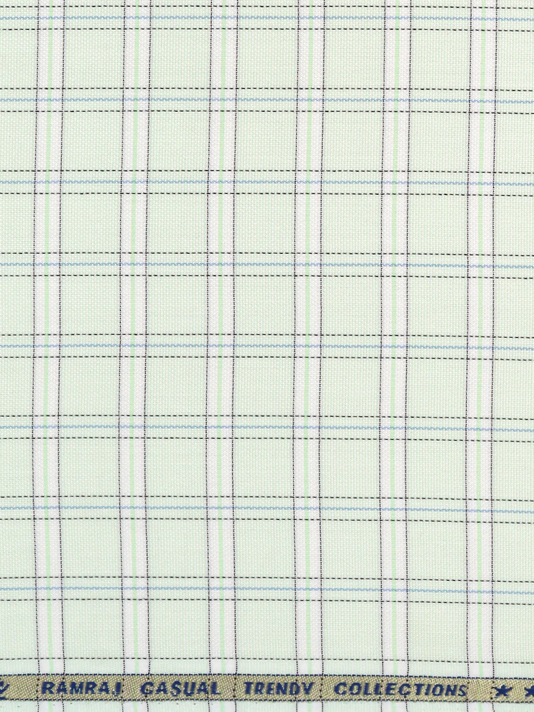 Cotton Blend Self Design Shirt Fabric Light Green High Style - Image 3