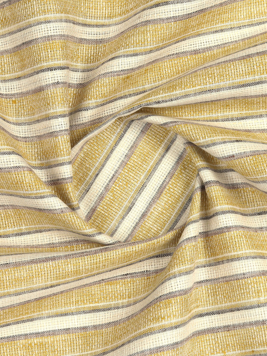 Cotton Blend Self Design Shirt Fabric Mustard High Style