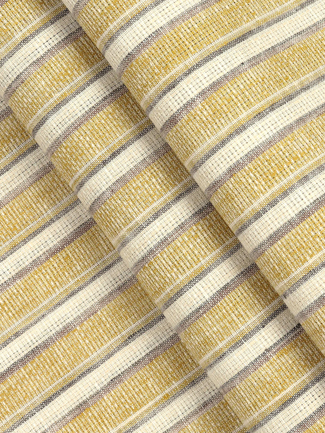 Cotton Blend Self Design Shirt Fabric Mustard High Style - Image 2