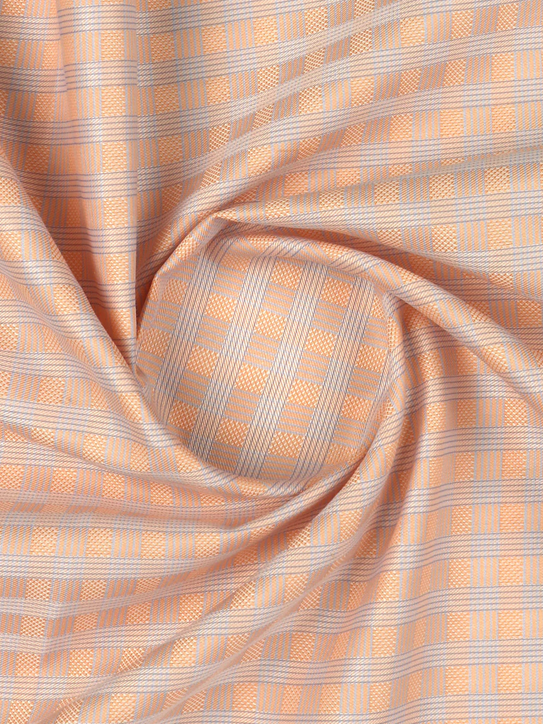 Cotton Blend Self Design Shirt Fabric Peach High Style