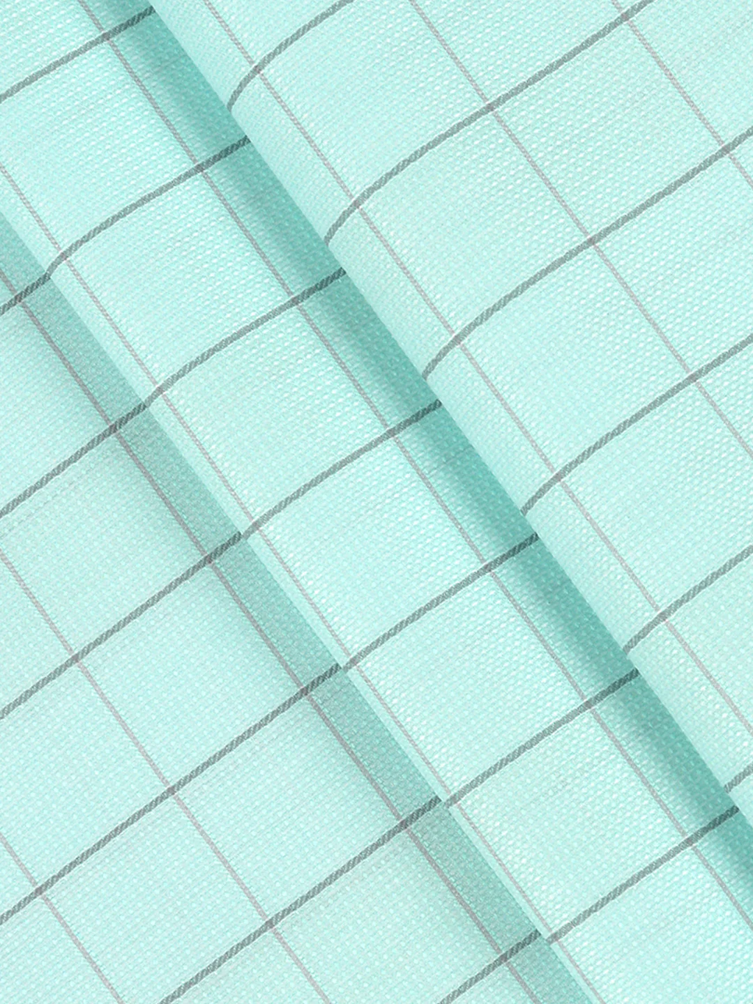 Cotton Blend Self Design Shirt Fabric Pista Green High Style - Image 2