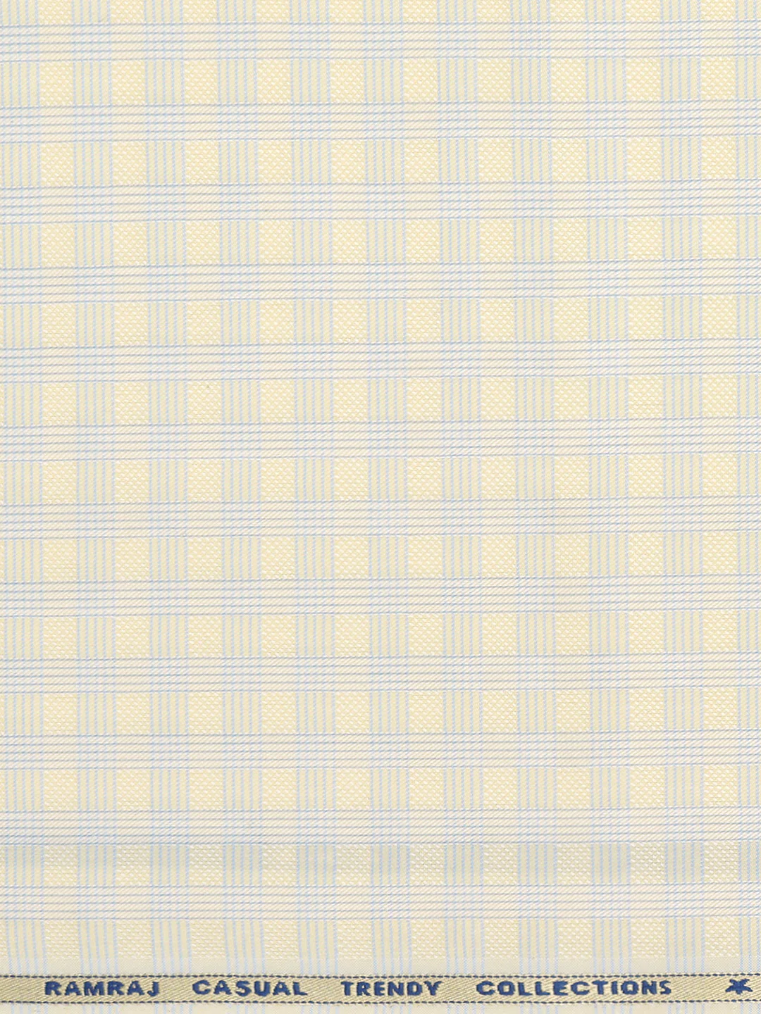 Cotton Blend Self Design Shirt Fabric Yellow High Style - Image 3