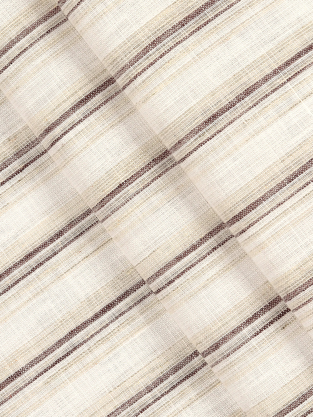 Cotton Blend Striped Shirt Fabric Brown High Style - Image 2