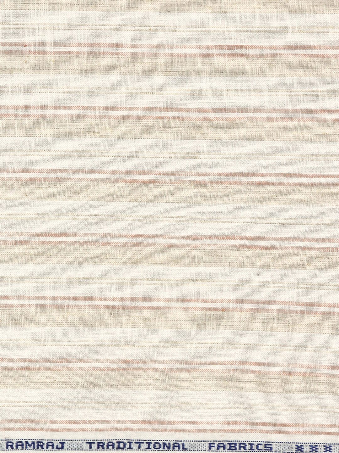Cotton Blend Striped Shirt Fabric Cream with Brown High Style - Image 3
