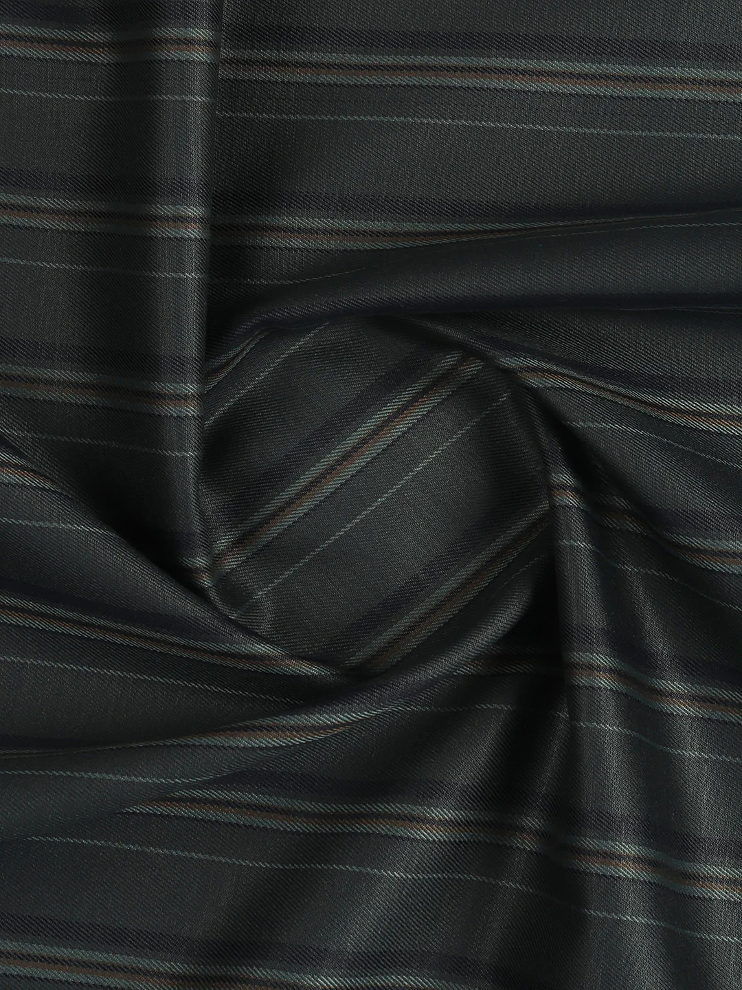 Cotton Blend Striped Shirt Fabric Green High Style