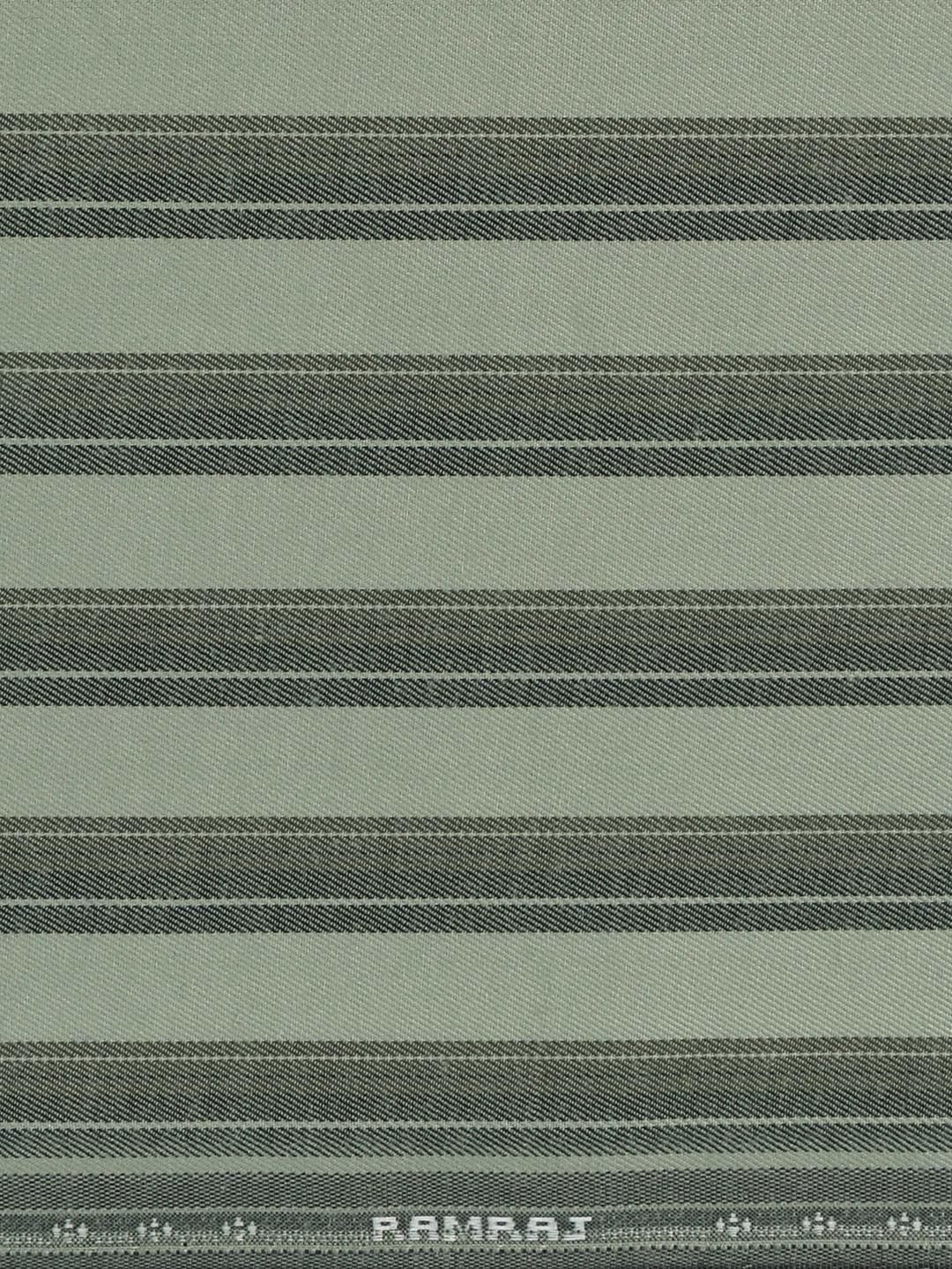 Cotton Blend Striped Shirt Fabric Light Green High Style - Image 3