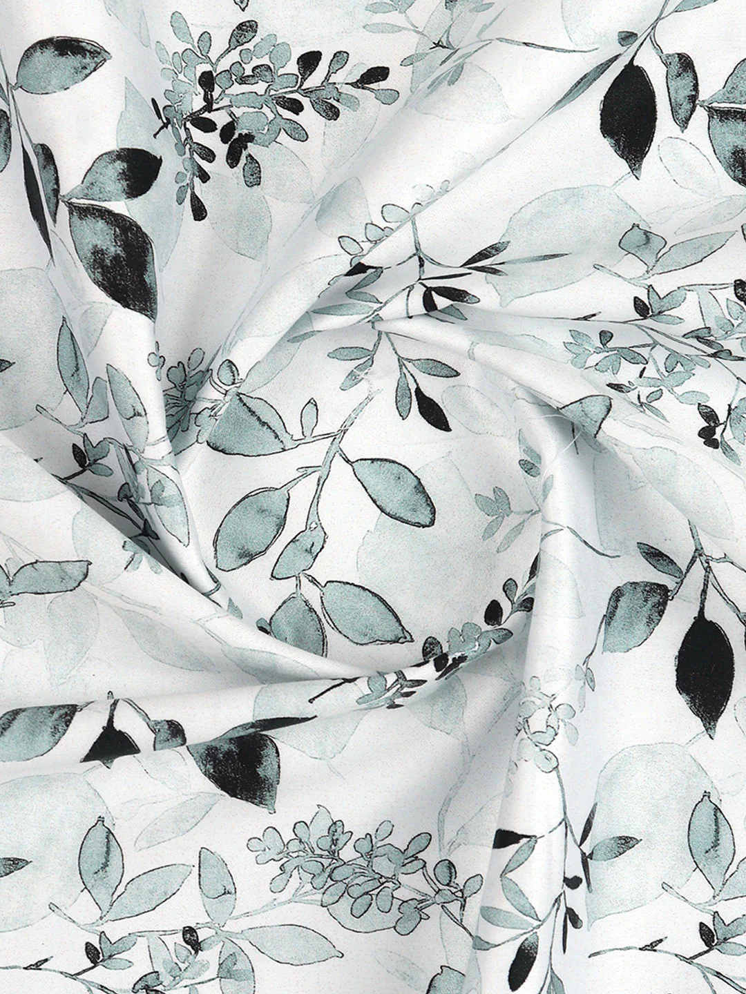 Cotton Blend White Printed Shirt Fabric Savoy Print