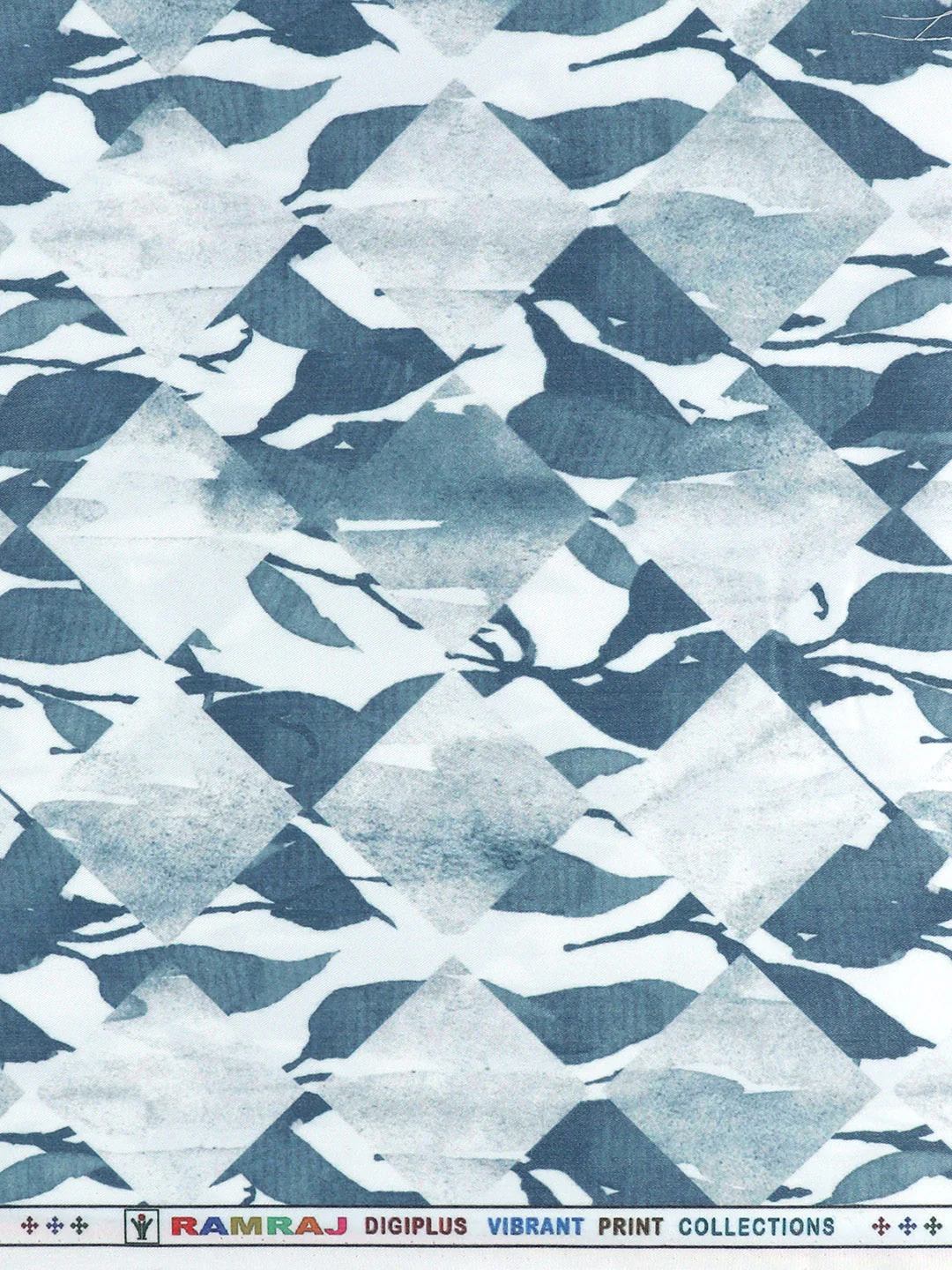 Cotton Blend White with Grey Printed Shirt Fabric Enjoy - Image 2