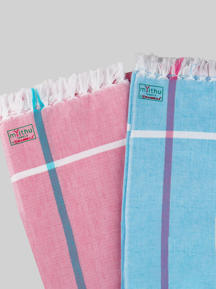 Cotton Checked Bath Towel Victory Pack of 2 - Image 9