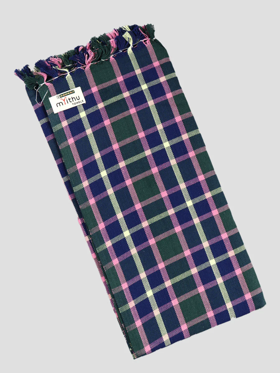 Cotton Checked Bath Towel Hornet Pack of 2 - Image 2