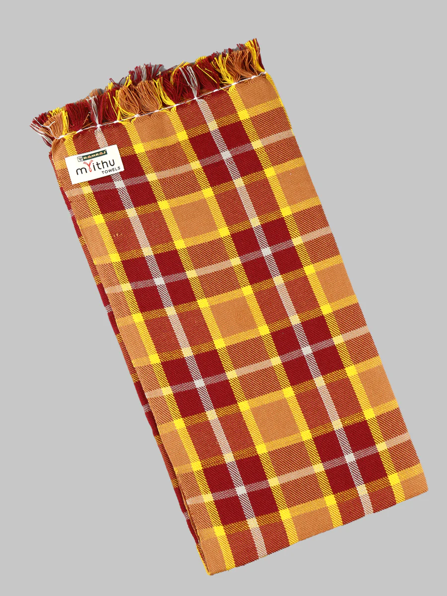 Cotton Checked Bath Towel Hornet Pack of 2 - Image 3