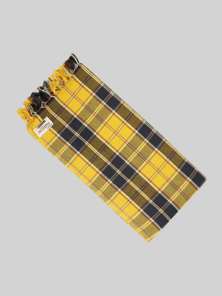 Cotton Checked Bath Towel Hornet Pack of 2 - Image 4