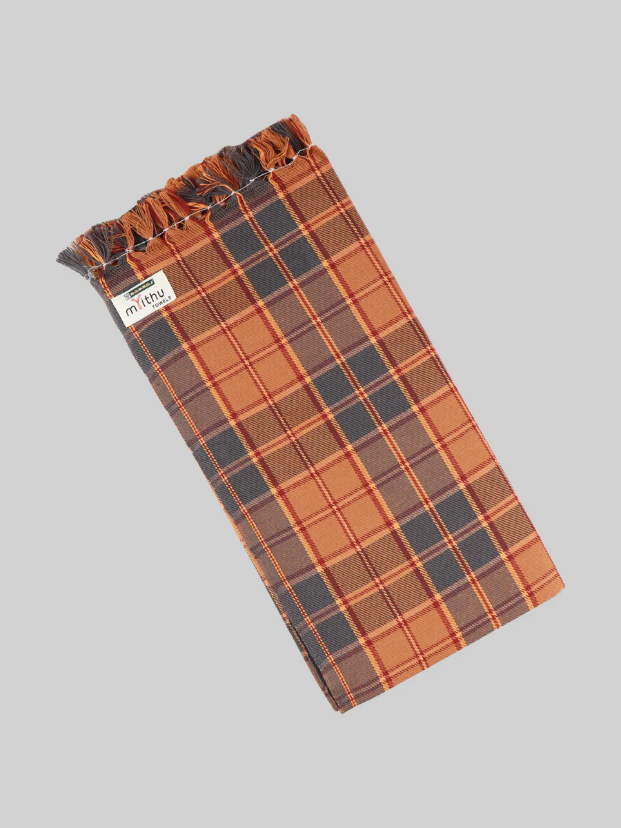 Cotton Checked Bath Towel Hornet Pack of 2 - Image 5