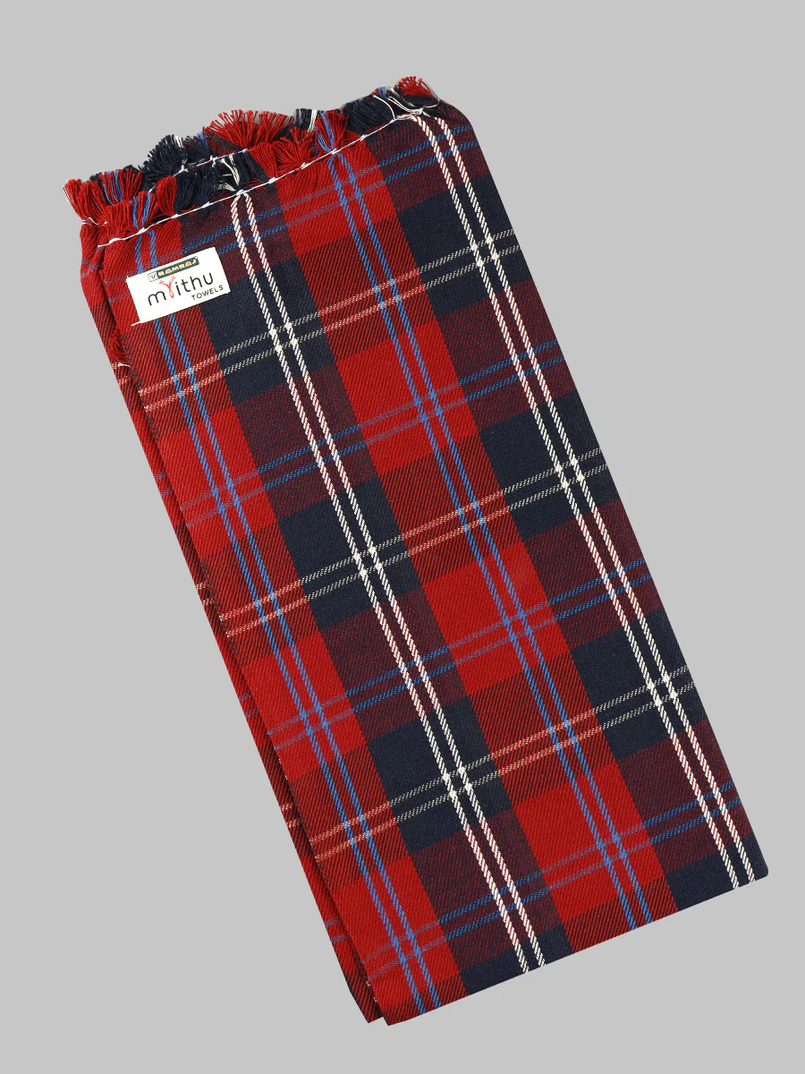 Cotton Checked Bath Towel Hornet Pack of 2 - Image 6
