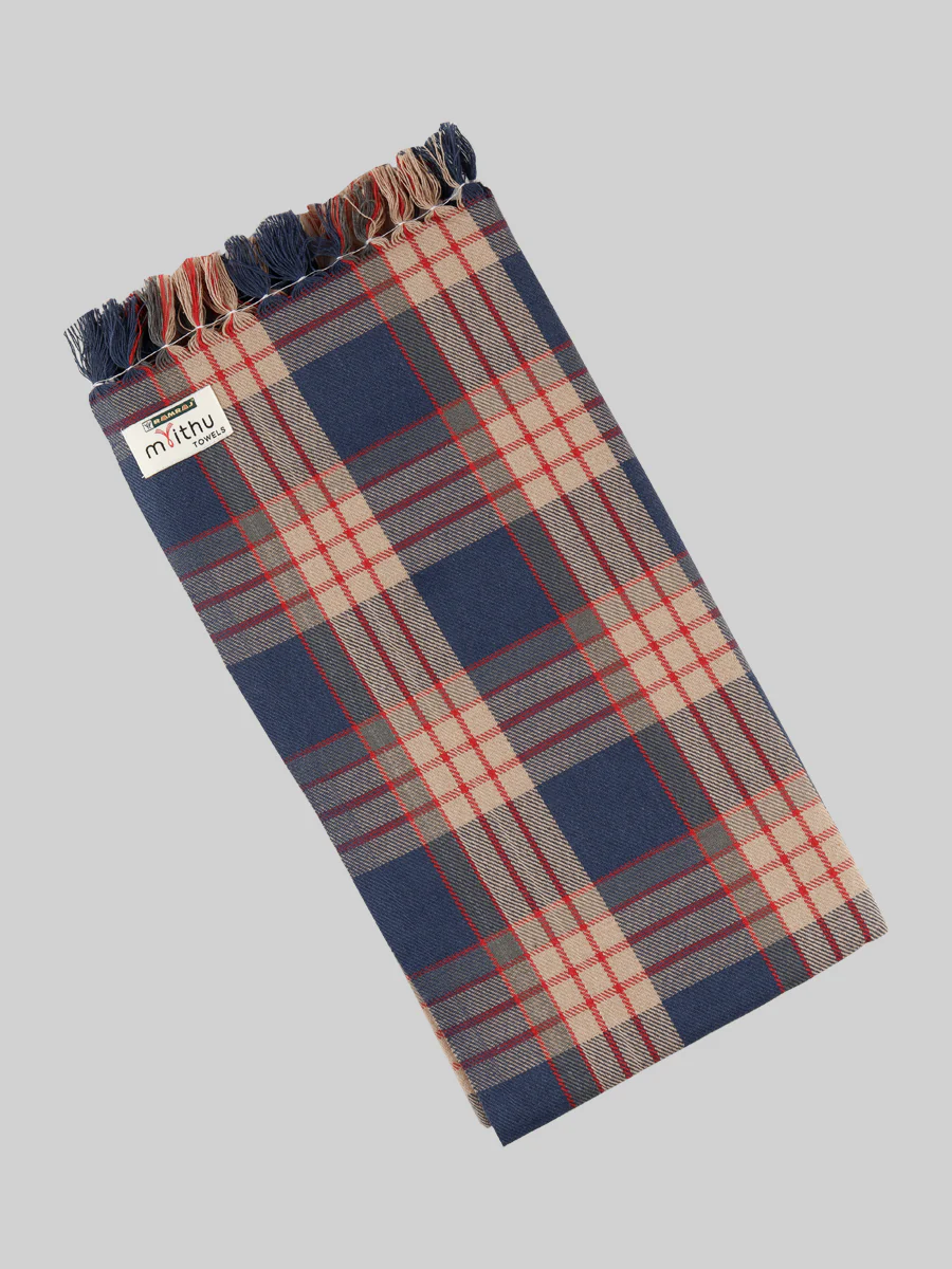 Cotton Checked Bath Towel Hornet Pack of 2 - Image 7