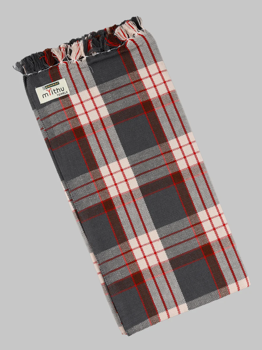 Cotton Checked Bath Towel Hornet Pack of 2 - Image 8