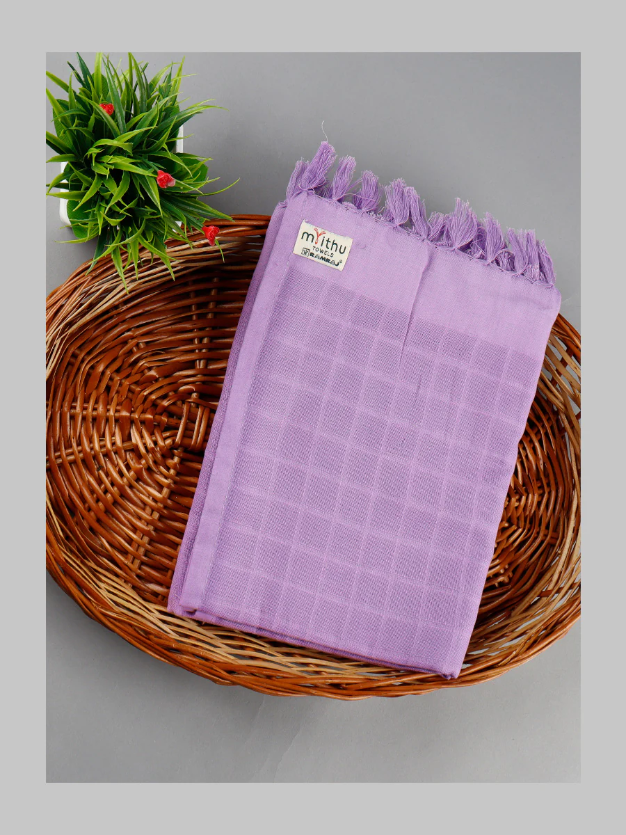 Cotton Checked Bath Towel with Assorted Colour Sweety - Image 2