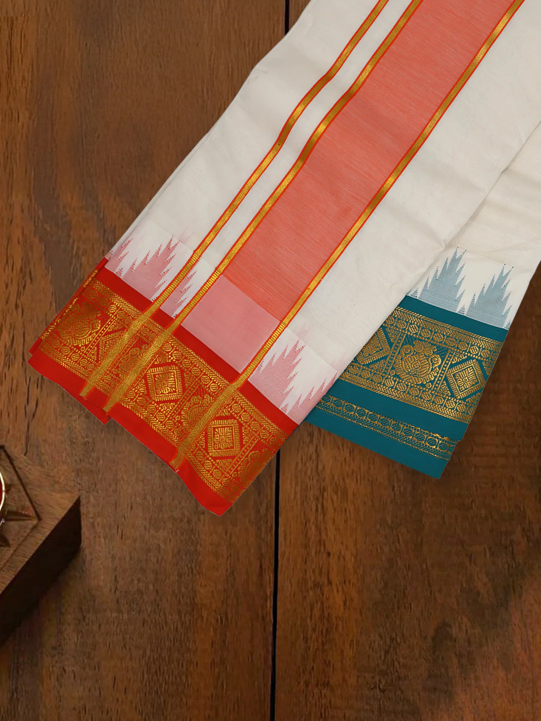 Cotton Cream Panchakacham with Angavasthram Yogendra (9+5)YG03 - Image 2
