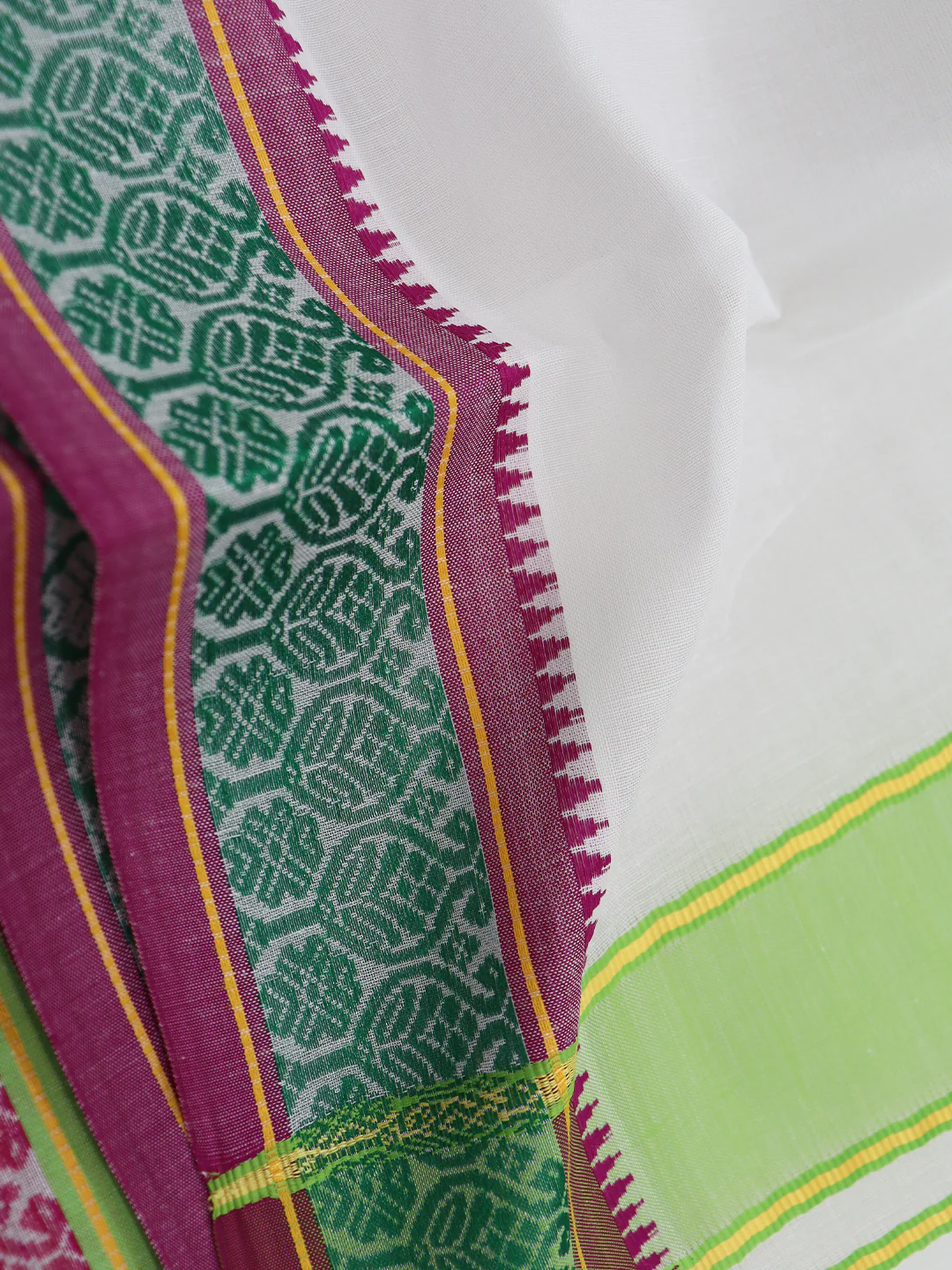 Cotton Light Green Fancy Border Panchakacham with Angavasthram Keerthisena (9+5) KS08 - Image 3