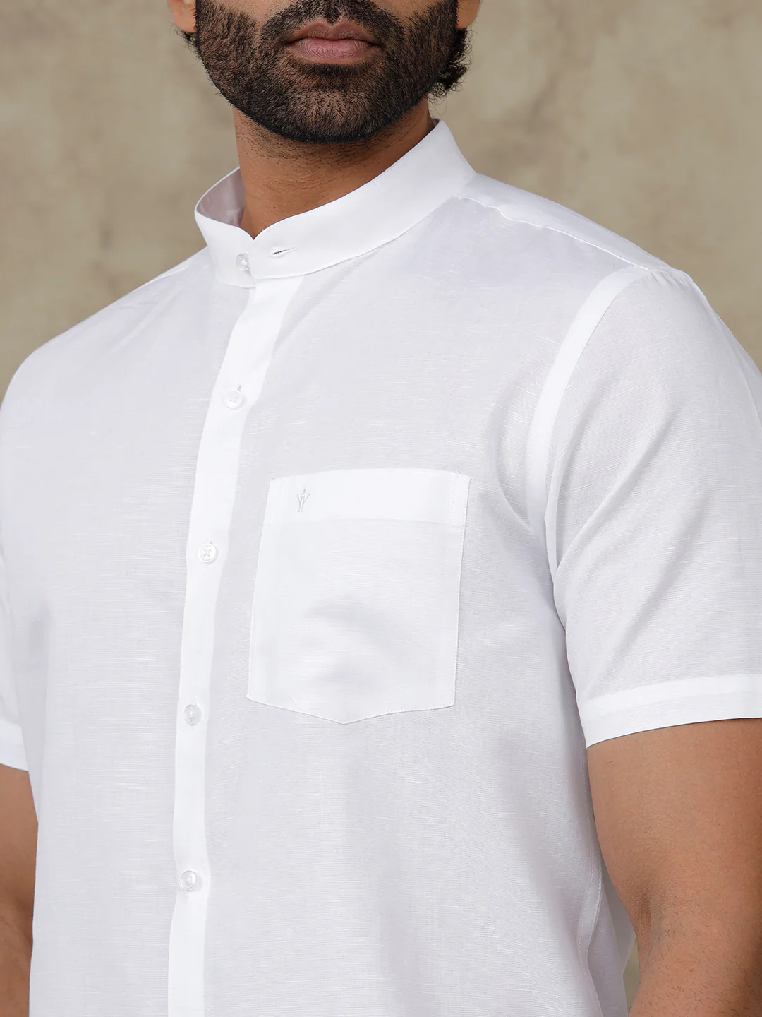 Cotton Linen Chinese Collar White Shirt – Craze - Image 5
