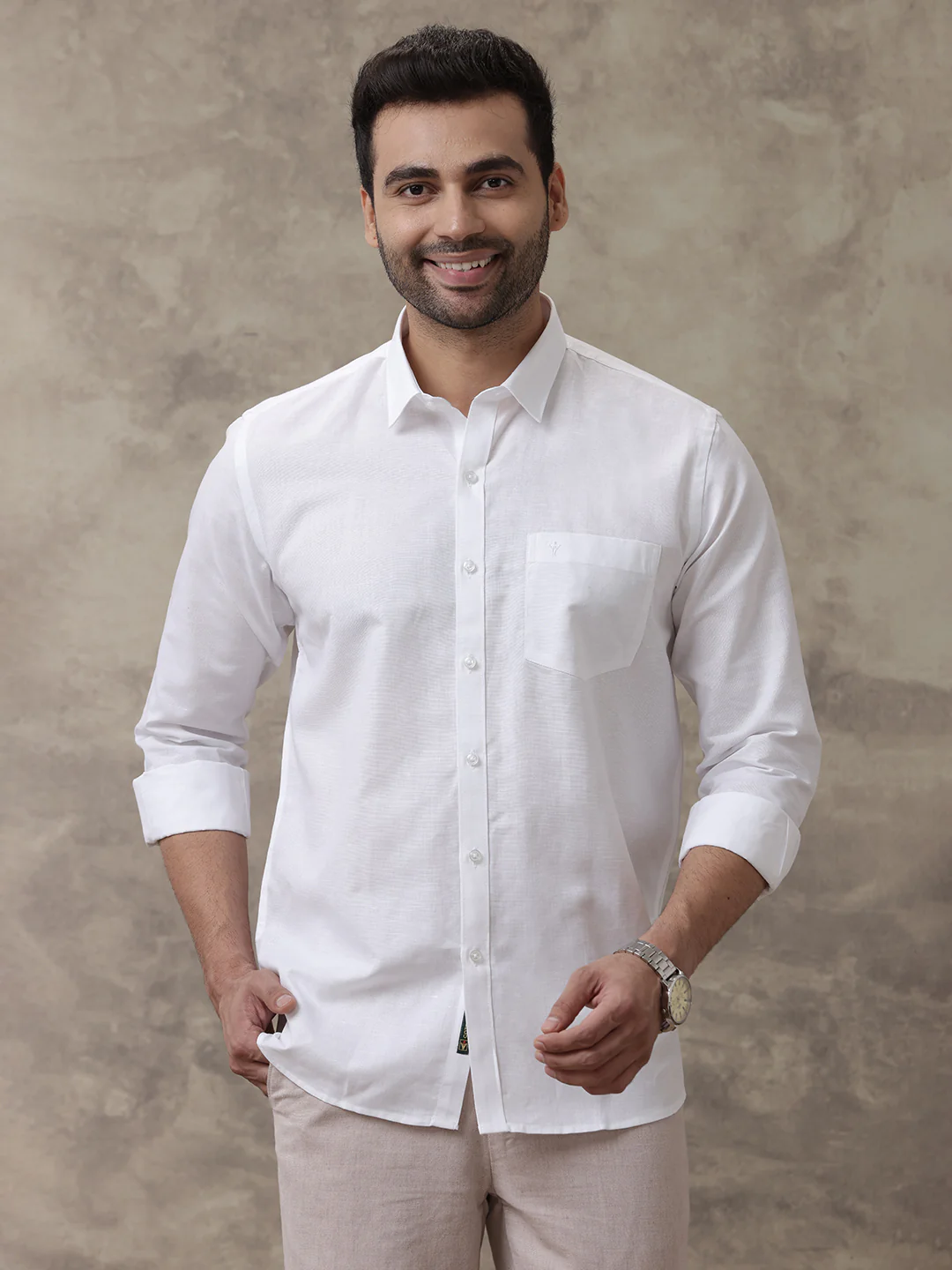 Cotton Linen White Shirt - Natural Texture & Comfort - Image 3