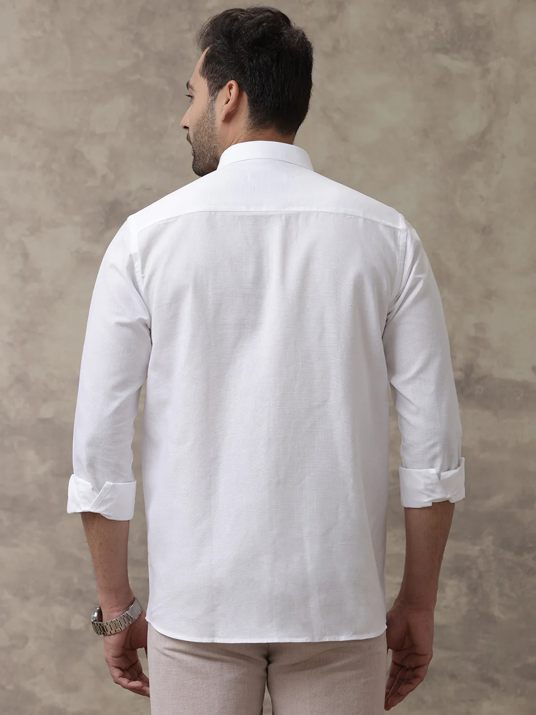Cotton Linen White Shirt - Natural Texture & Comfort - Image 4
