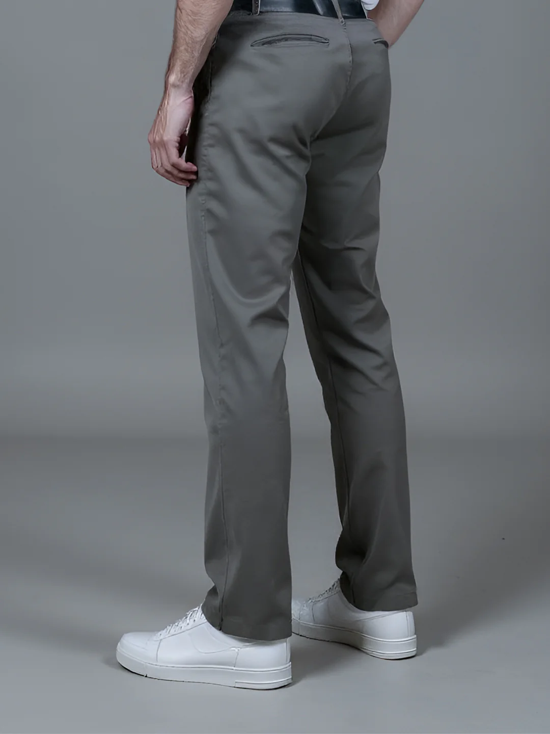 Cotton Lycra Ash Grey Smart Fit Pants Zara - Image 4