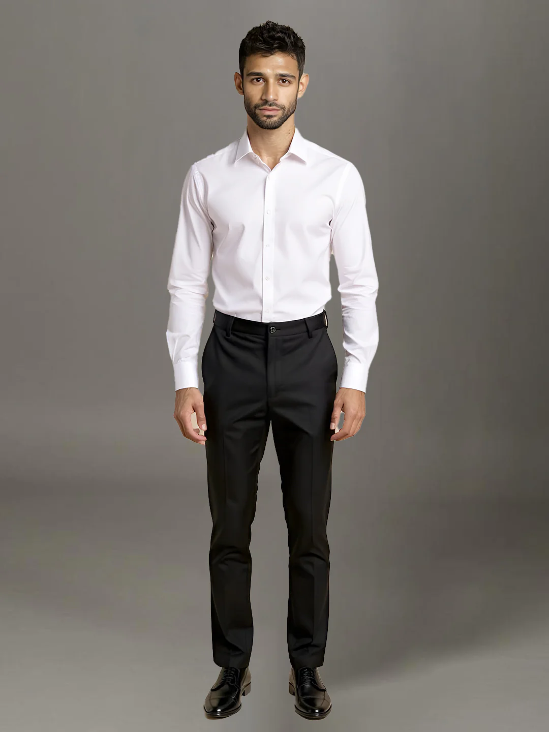 Cotton Lycra Black Smart Fit Pants Zara - Image 7