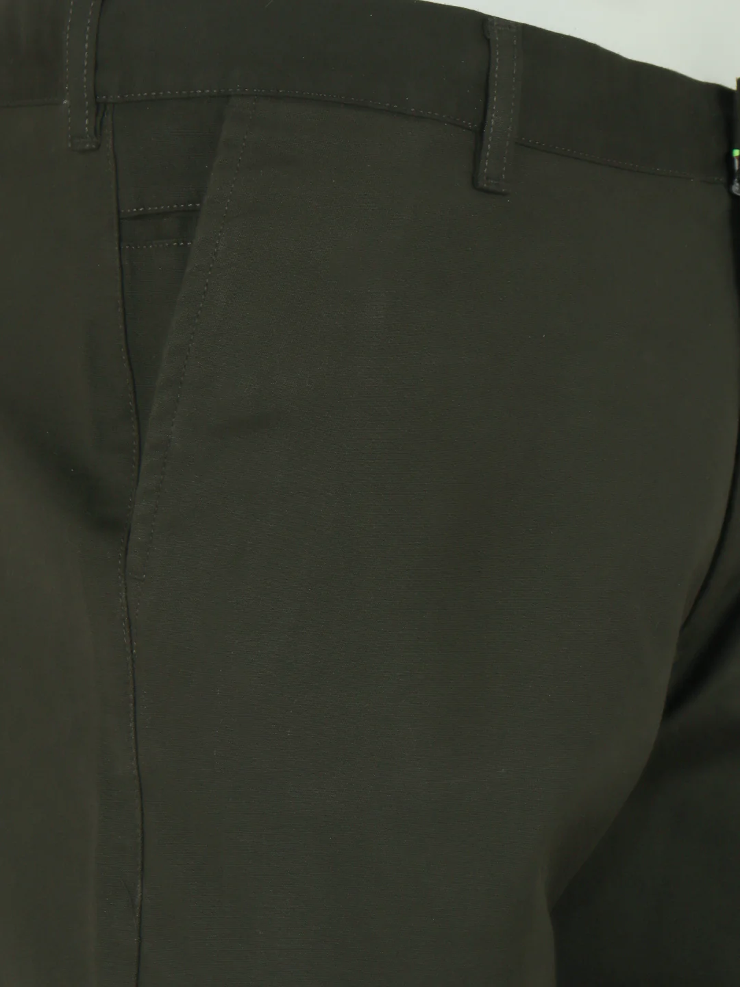 Cotton Lycra Dark Green Smart Fit Pants Zara - Image 5