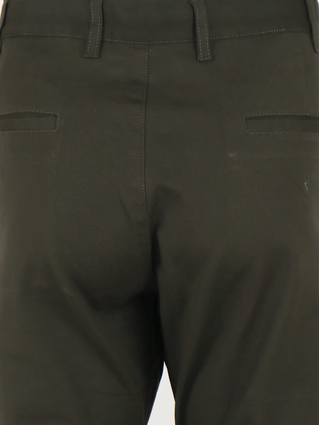 Cotton Lycra Dark Green Smart Fit Pants Zara - Image 7