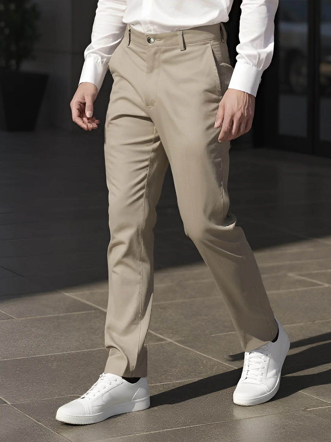 Cotton Lycra Sandal Smart Fit Pants Zara