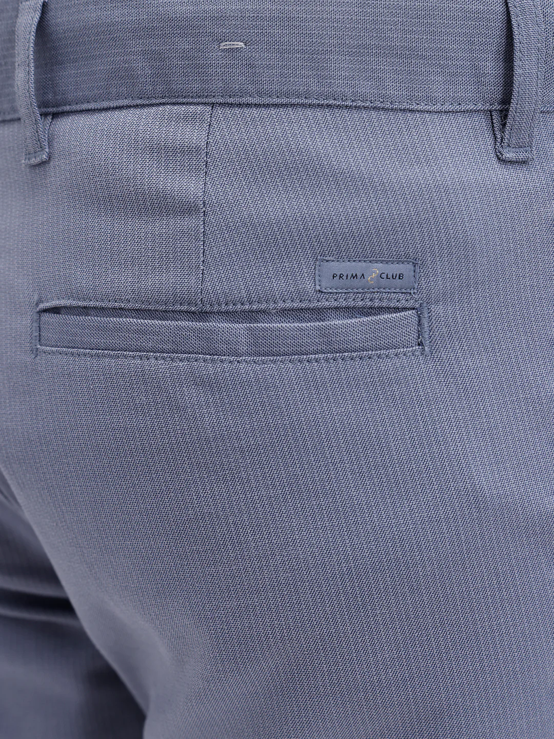 Cotton Lycra Smart Fit Blue Stretch Pants - Image 5
