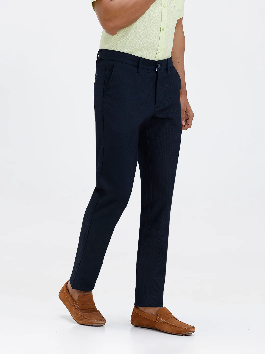 Cotton Lycra Smart Fit Dark Blue Stretch Pants - Image 2