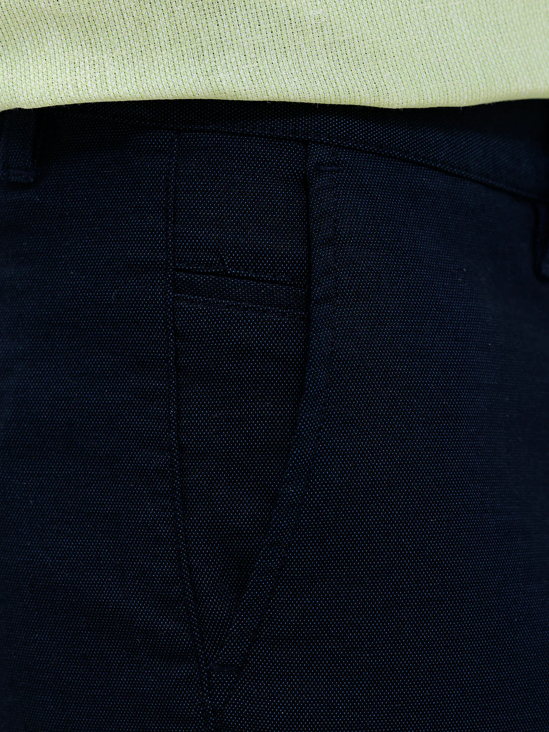 Cotton Lycra Smart Fit Dark Blue Stretch Pants - Image 4