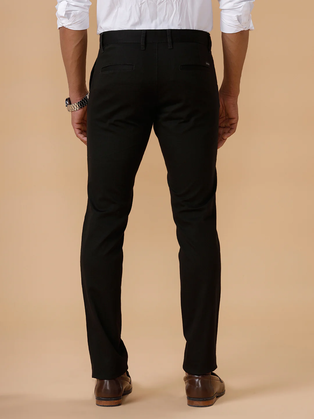 Cotton Lycra Smart Fit Dark Green Stretch Pants Zurich Plus - Image 5