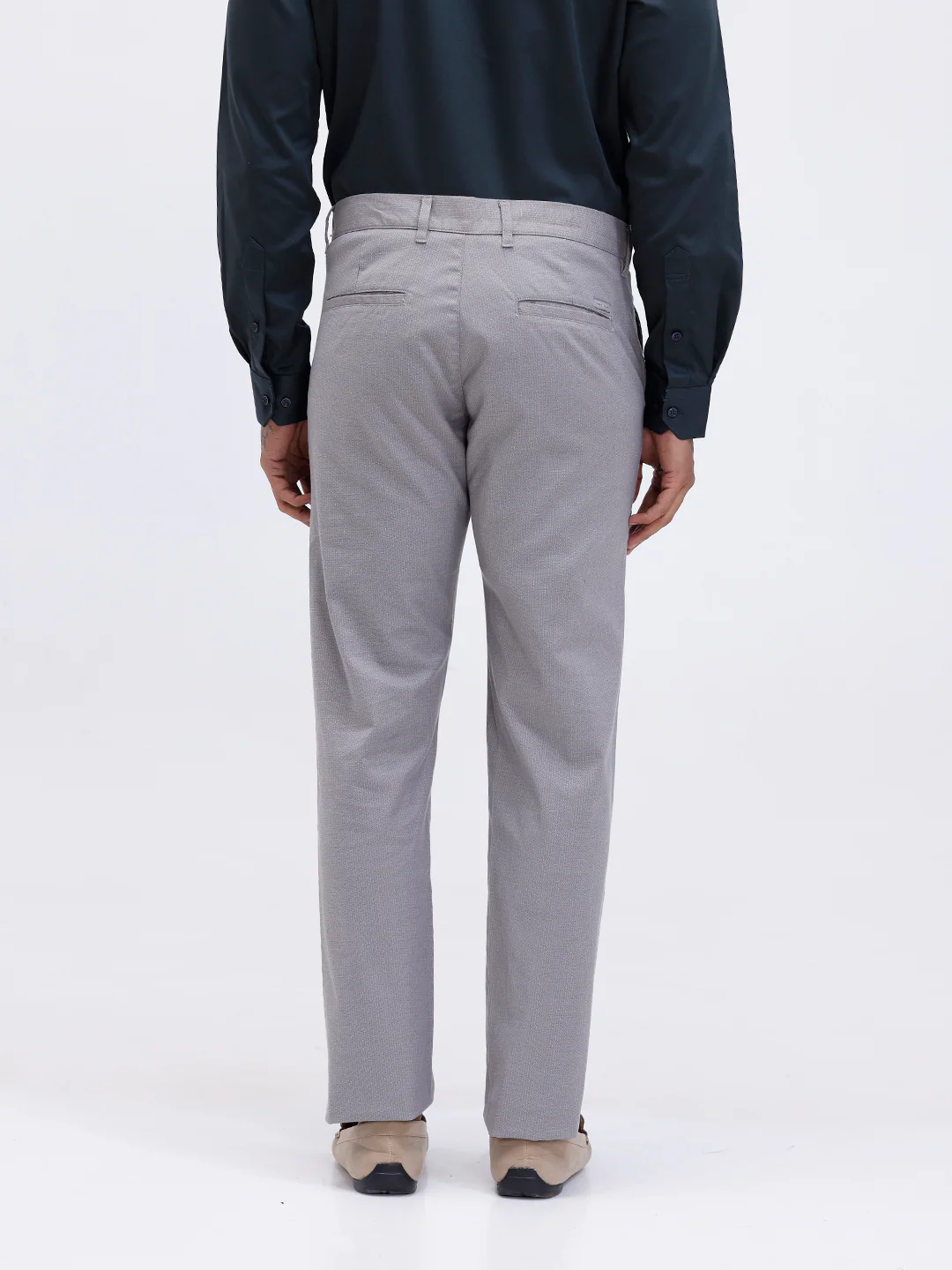 Cotton Lycra Smart Fit Dark Grey Stretch Pants - Image 3