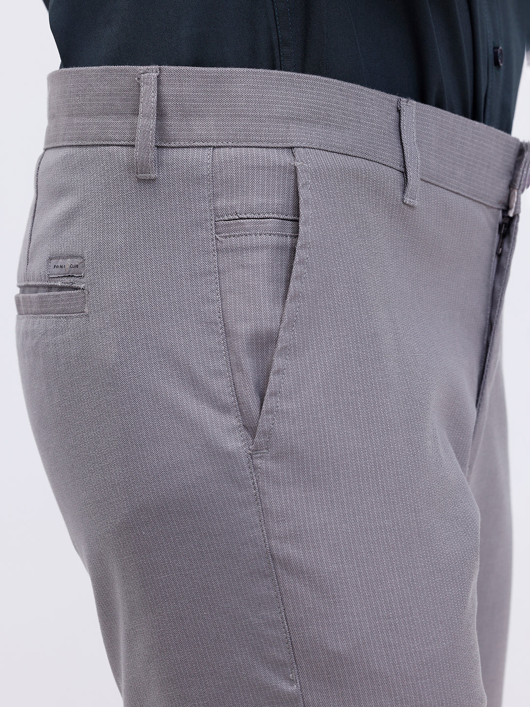 Cotton Lycra Smart Fit Dark Grey Stretch Pants - Image 4