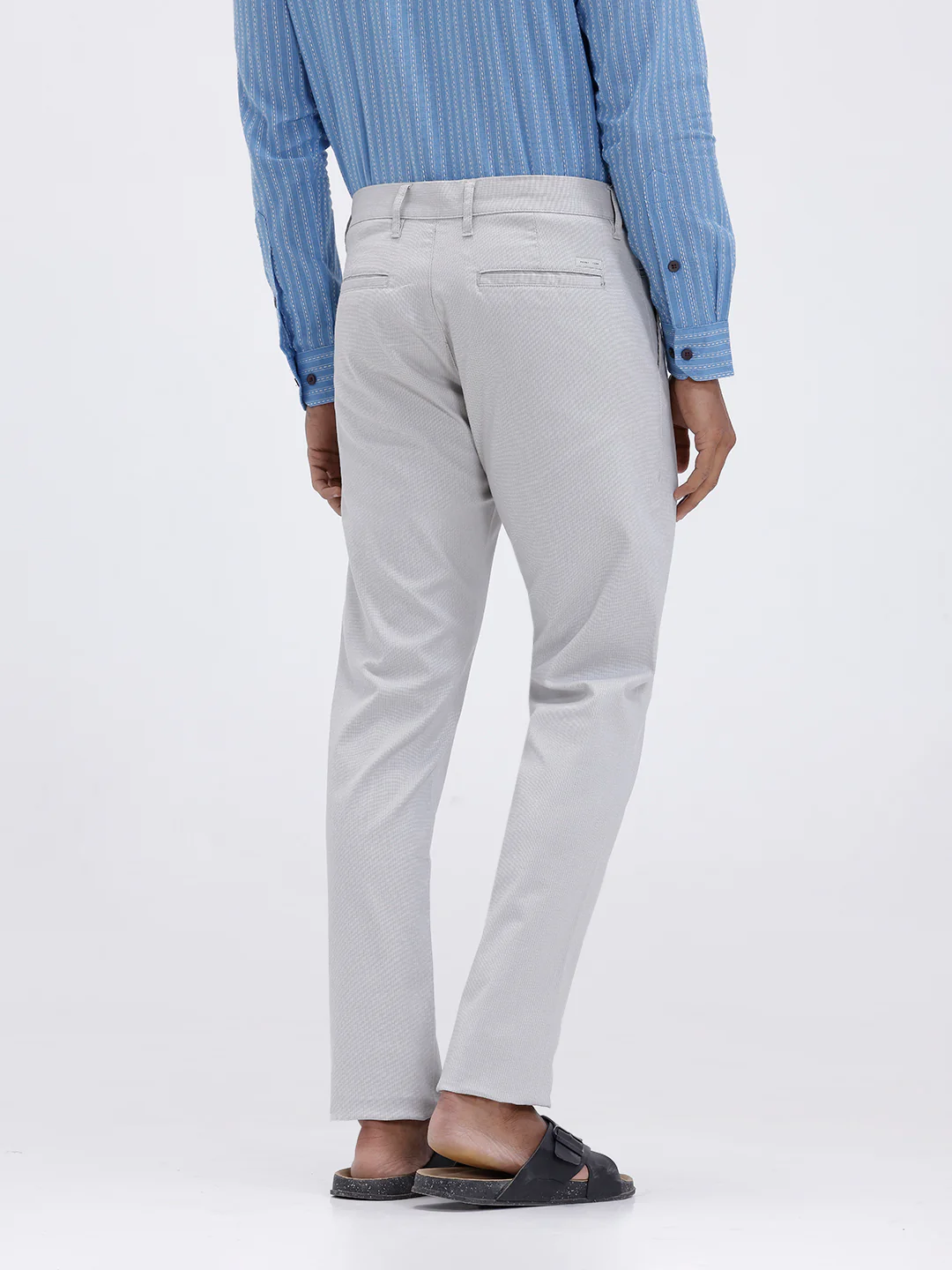 Cotton Lycra Smart Fit Grey Stretch Pants - Image 3