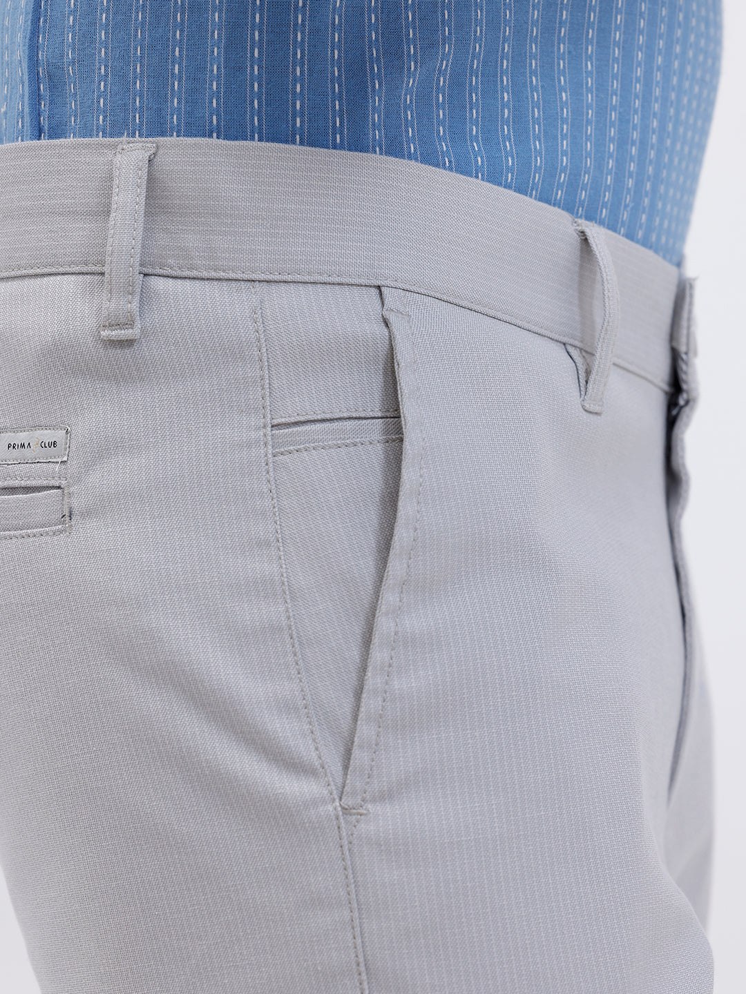 Cotton Lycra Smart Fit Grey Stretch Pants - Image 4