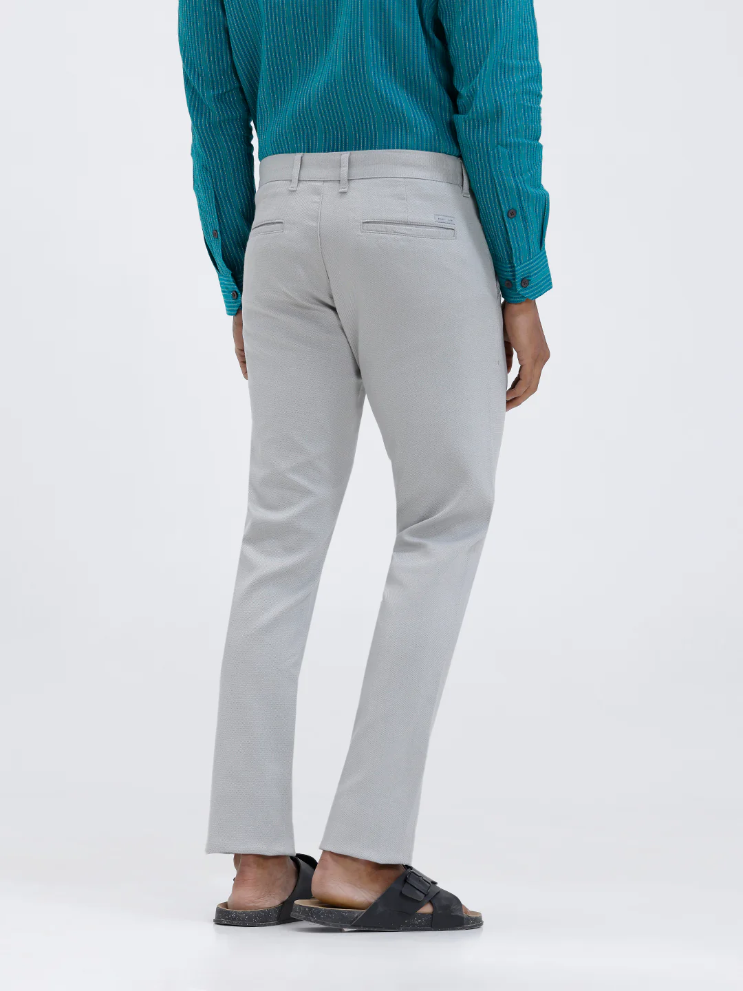 Cotton Lycra Smart Fit Grey Stretch Pants - Image 3