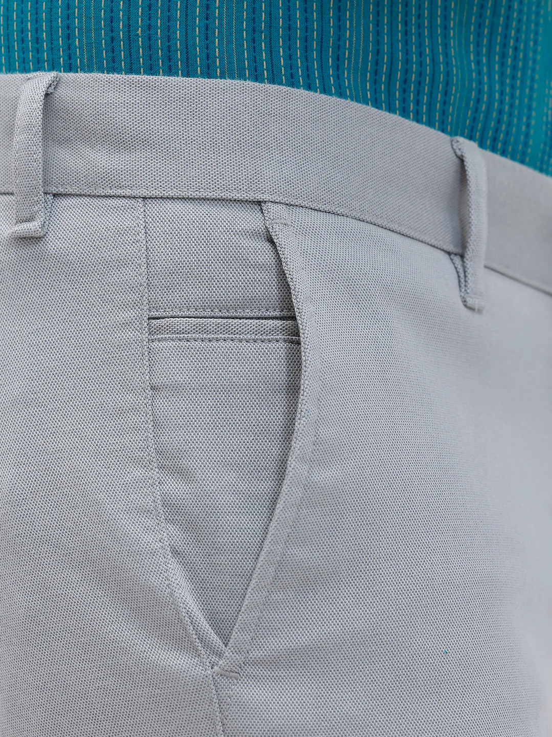 Cotton Lycra Smart Fit Grey Stretch Pants - Image 4