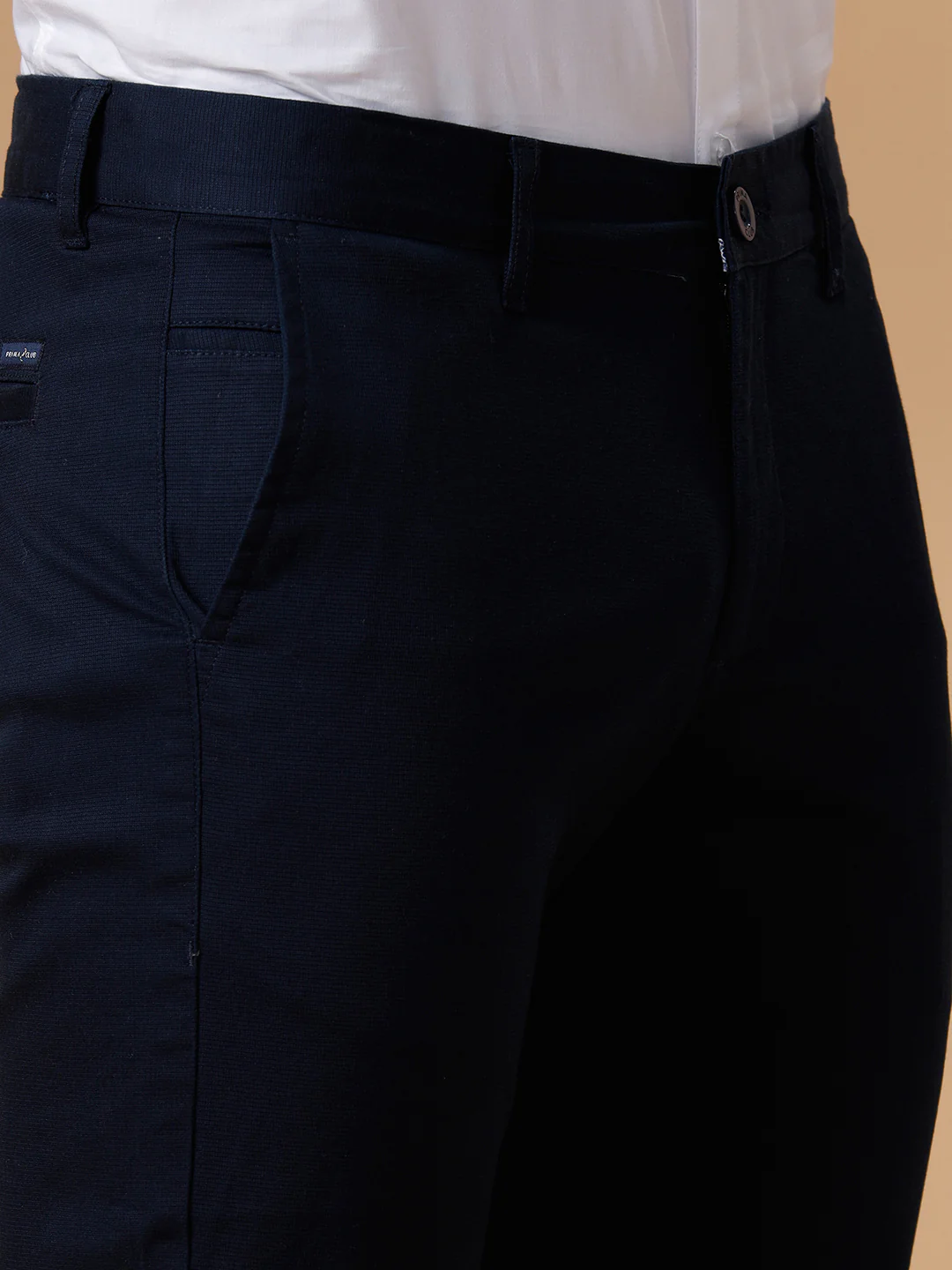 Cotton Lycra Smart Fit Navy Stretch Pants Zurich Plus - Image 3