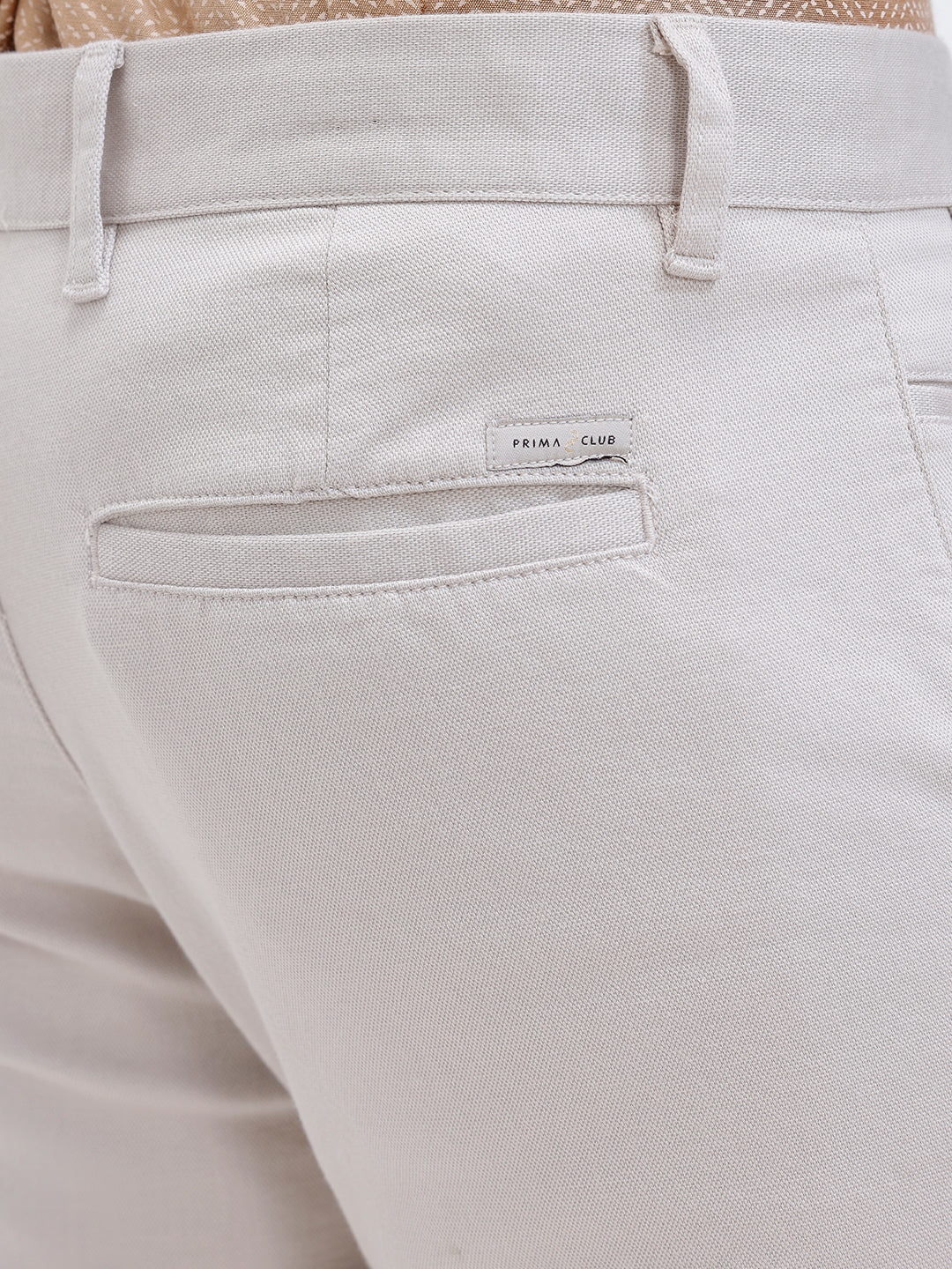 Cotton Lycra Smart Fit Off White Stretch Pants - Image 5