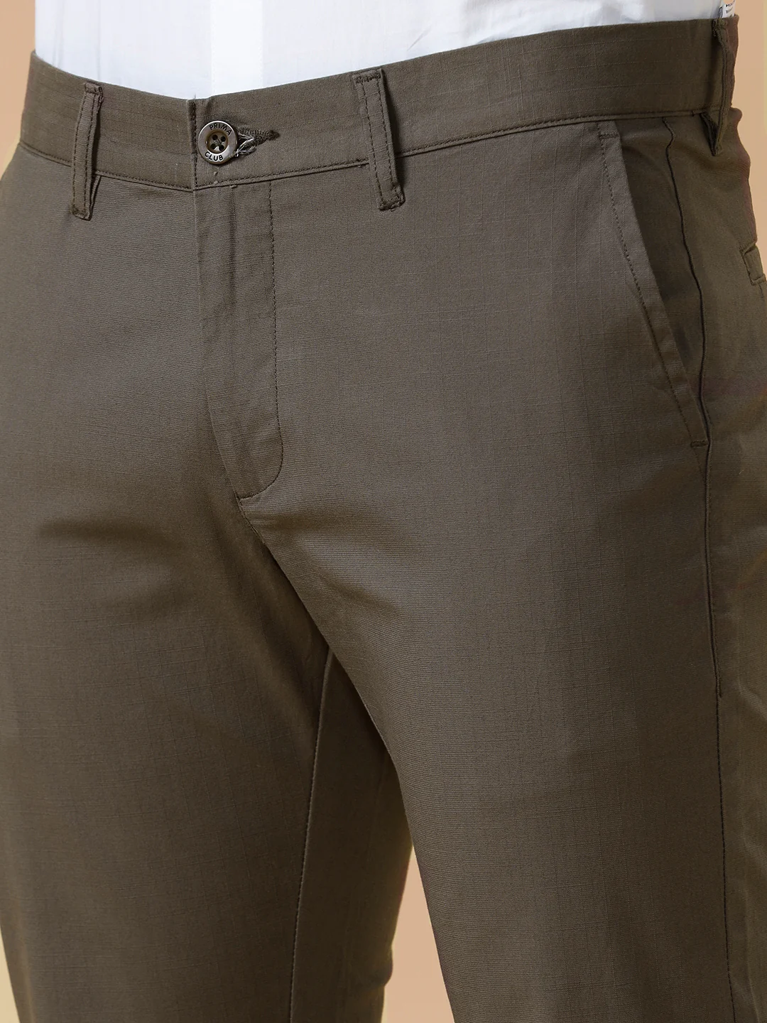 Cotton Lycra Smart Fit Stretch Pants Dark Green Linox - Image 4