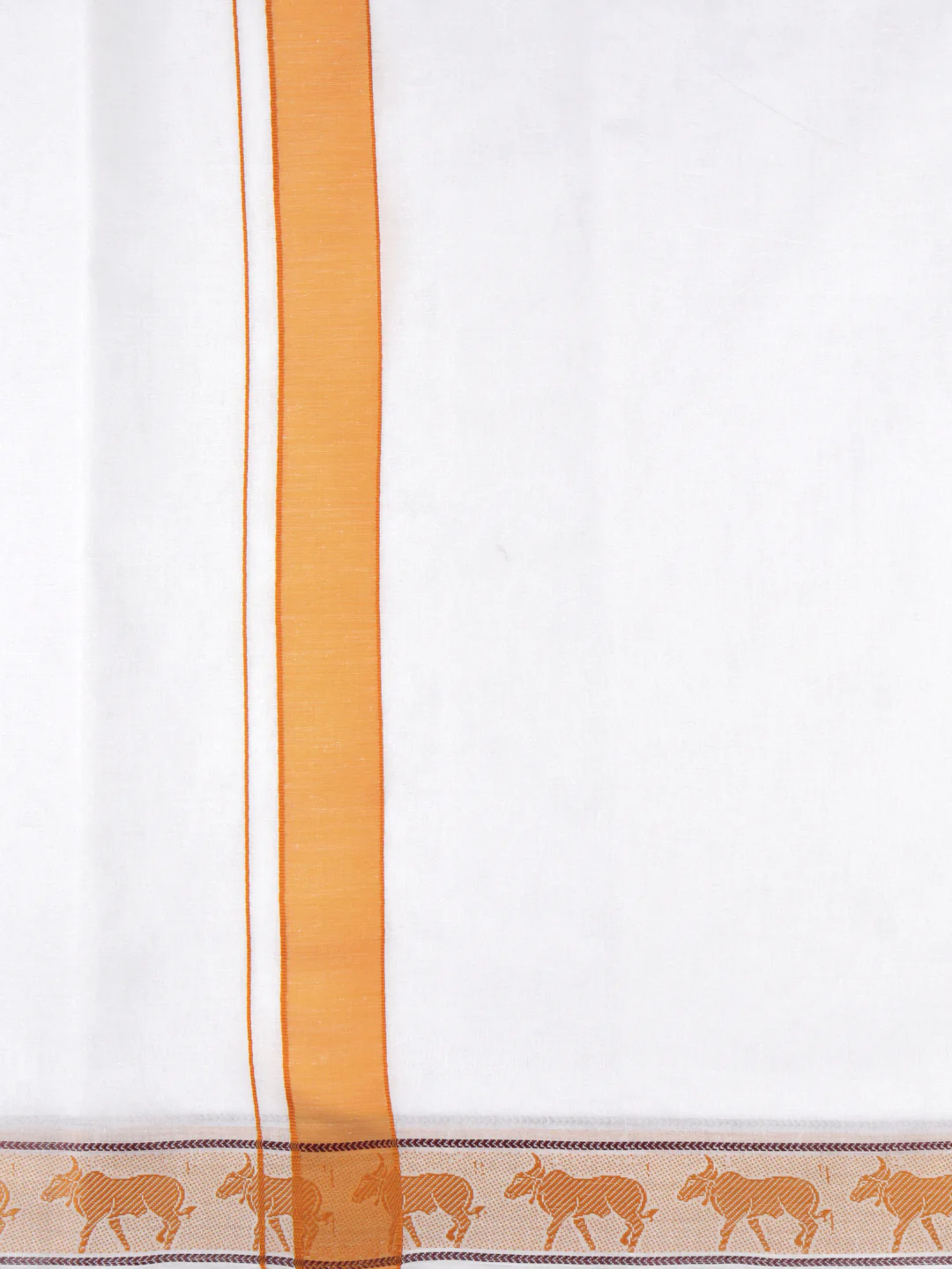 Cotton Mustard Fancy Border Panchakacham with Angavasthram Srirasthu(9+5) SR51 - Image 5
