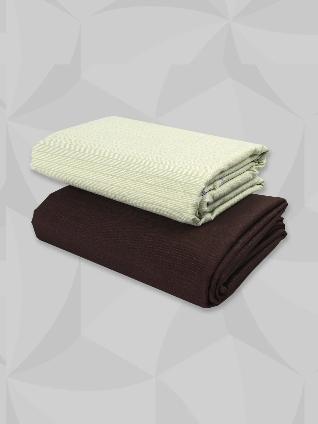Cotton Pista Green Shirting & Brown Suiting Fabric Gift Box KK145 - Image 2
