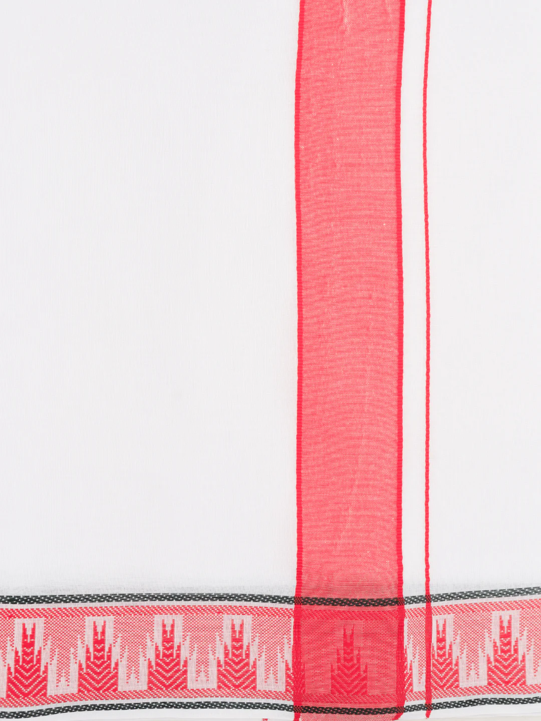 Cotton Red Fancy Border Panchakacham with Angavasthram Srirasthu(9+5) SR59 - Image 4